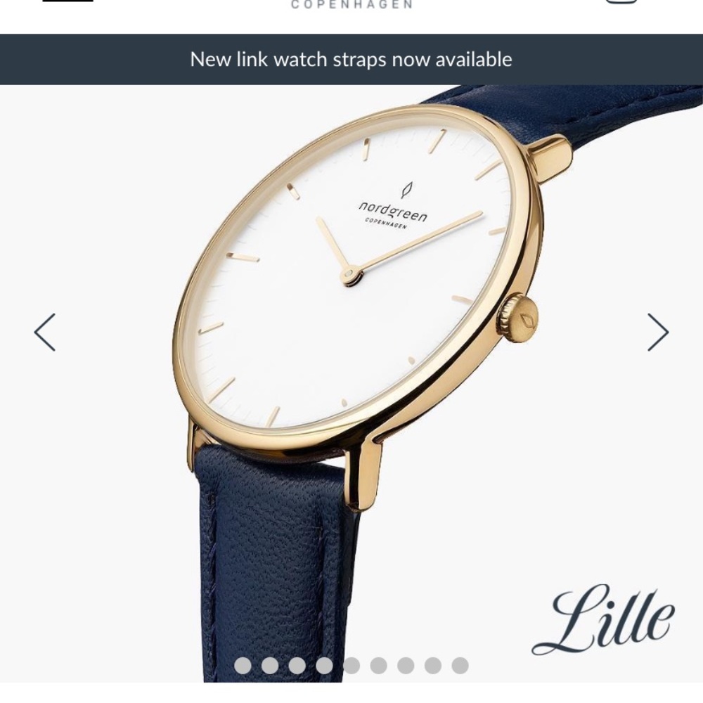 Nordgreen Navy Leather Watch Strap 16 mm